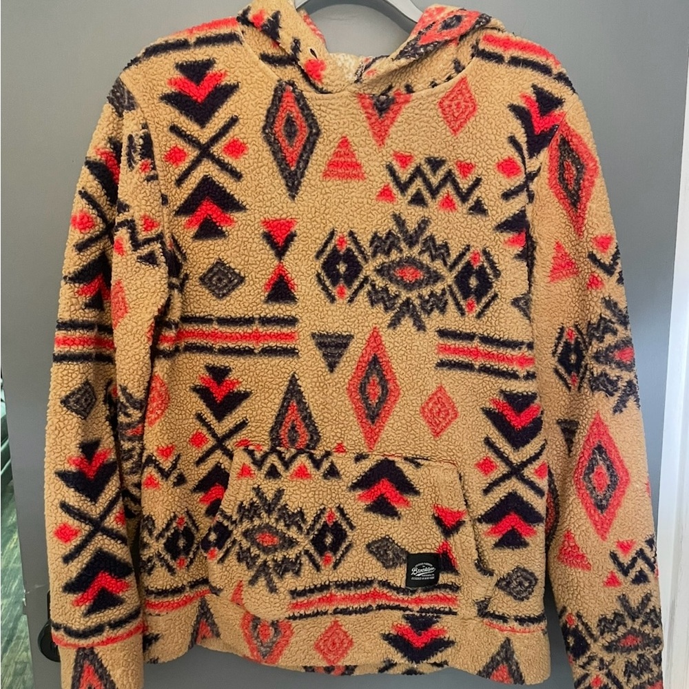 Brooklyn Cloth Tan and Red Geometric Sweater
